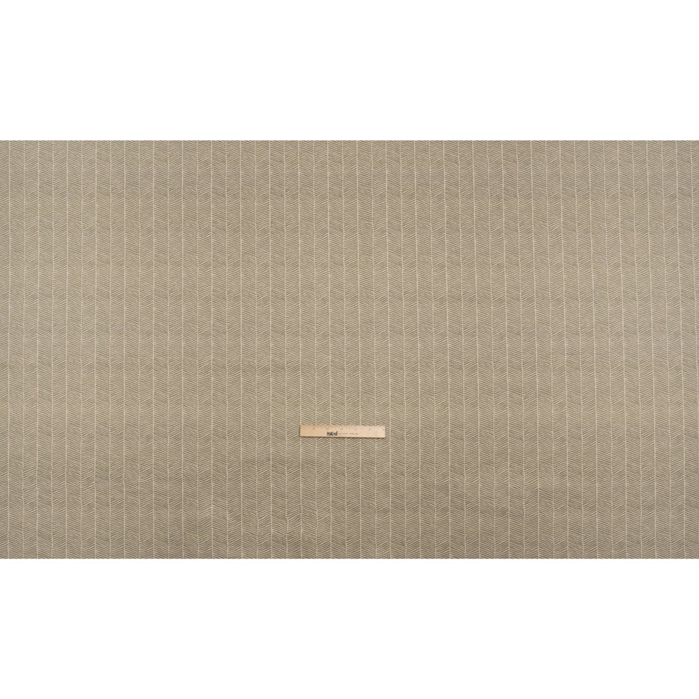 Brushed Cotton and Linen Canvas - Oregano Painterly Herringbone - British Imported Full