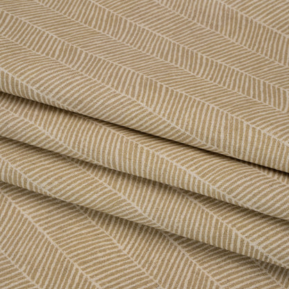 Brushed Cotton and Linen Canvas - Sand Painterly Herringbone - British Imported Folded