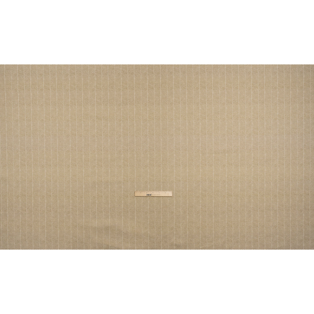 Brushed Cotton and Linen Canvas - Sand Painterly Herringbone - British Imported Full