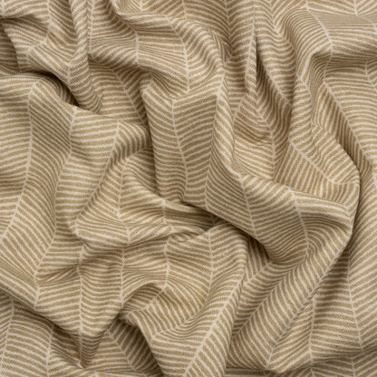 Brushed Cotton and Linen Canvas - Sand Painterly Herringbone - British Imported