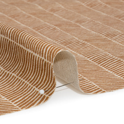 Brushed Cotton and Linen Canvas - Spice Painterly Herringbone - British Imported Detail