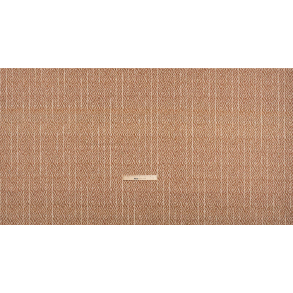 Brushed Cotton and Linen Canvas - Spice Painterly Herringbone - British Imported Full