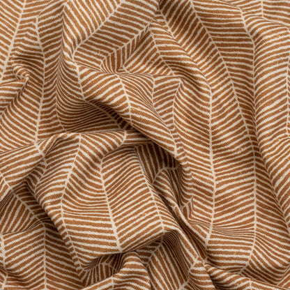 Brushed Cotton and Linen Canvas - Spice Painterly Herringbone - British Imported
