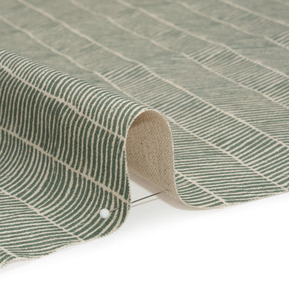 Brushed Cotton and Linen Canvas - Thyme Painterly Herringbone - British Imported Detail
