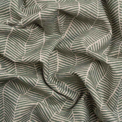 Brushed Cotton and Linen Canvas - Thyme Painterly Herringbone - British Imported