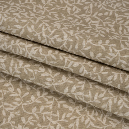 Brushed Cotton and Linen Canvas - Jute Little Vines - British Imported Folded