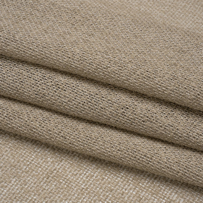 Boucle Burlap-Like Sheer Drapery Woven 118" - Driftwood - British Imported Folded