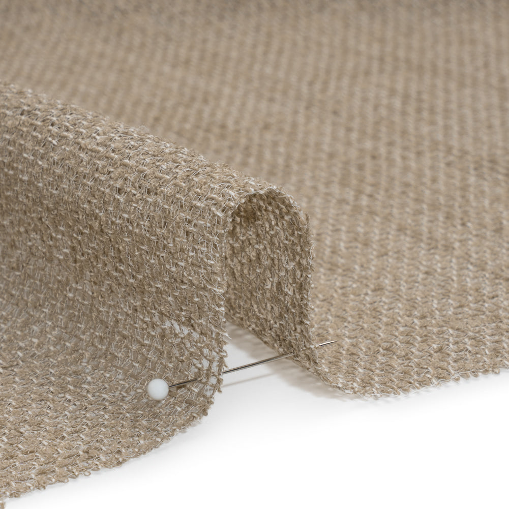 Boucle Burlap-Like Sheer Drapery Woven 118" - Driftwood - British Imported Detail