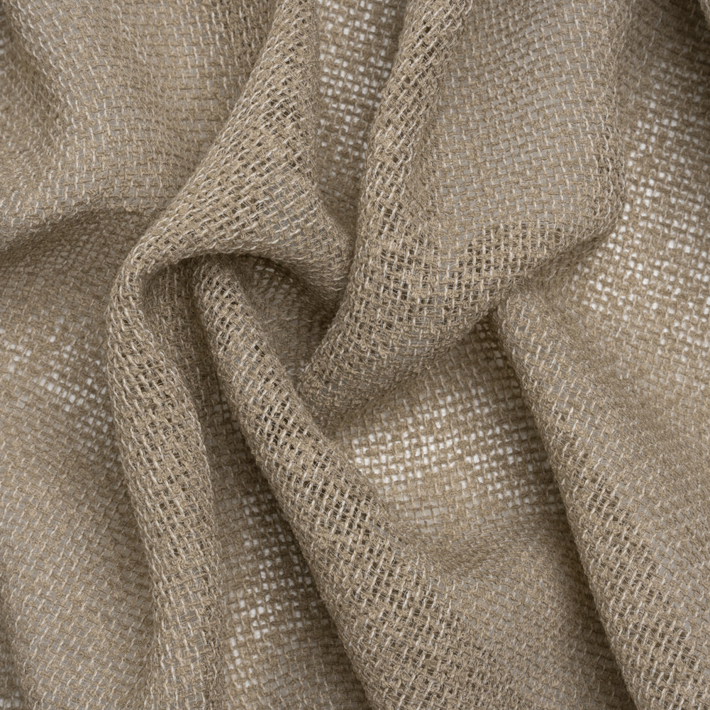 Boucle Burlap-Like Sheer Drapery Woven 118" - Driftwood - British Imported