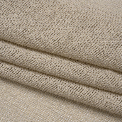 Boucle Burlap-Like Sheer Drapery Woven 118" - Putty - British Imported Folded
