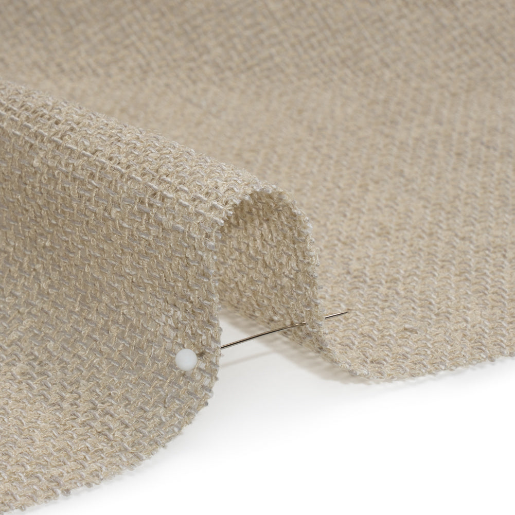 Boucle Burlap-Like Sheer Drapery Woven 118" - Putty - British Imported Detail