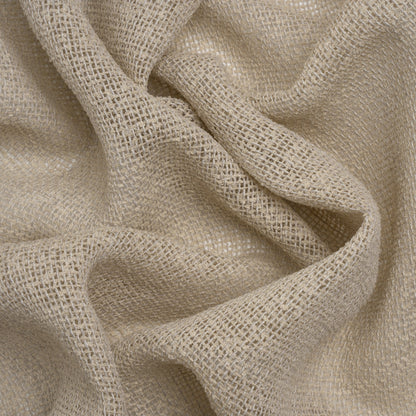Boucle Burlap-Like Sheer Drapery Woven 118" - Putty - British Imported