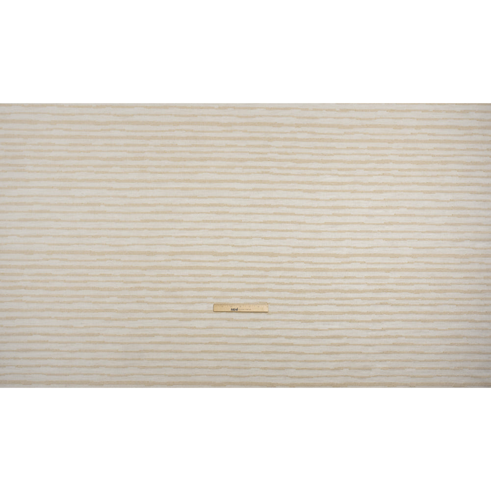 Boucle Striped Drapery Sheer Fabric 118" - Sand - British Imported Full
