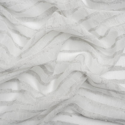 Boucle Striped Drapery Sheer Fabric 118" - Silver - British Imported