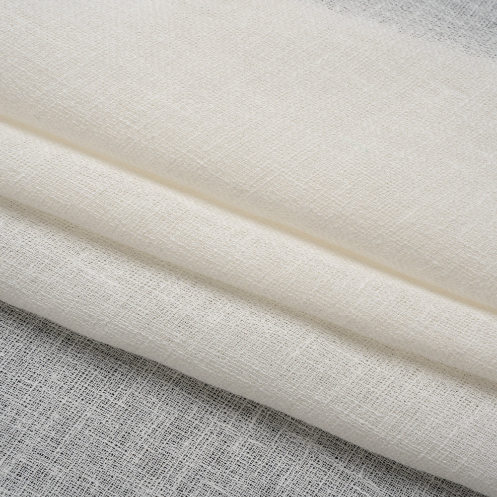Slubbed Gauzy Drapery Sheer Fabric 118" - Ivory - British Imported Folded