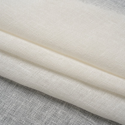 Slubbed Gauzy Drapery Sheer Fabric 118" - Ivory - British Imported Folded