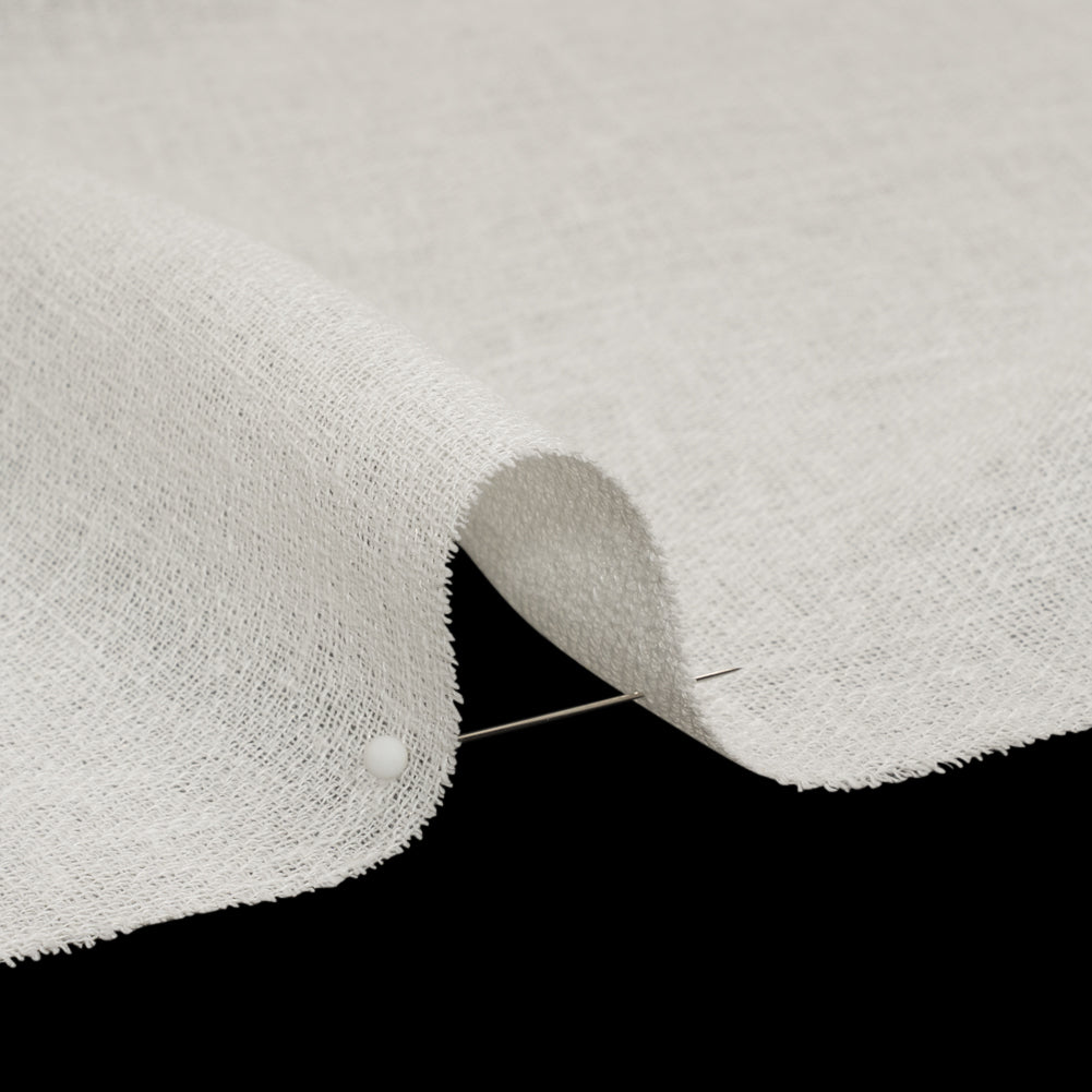 Slubbed Gauzy Drapery Sheer Fabric 118" - Ivory - British Imported Detail