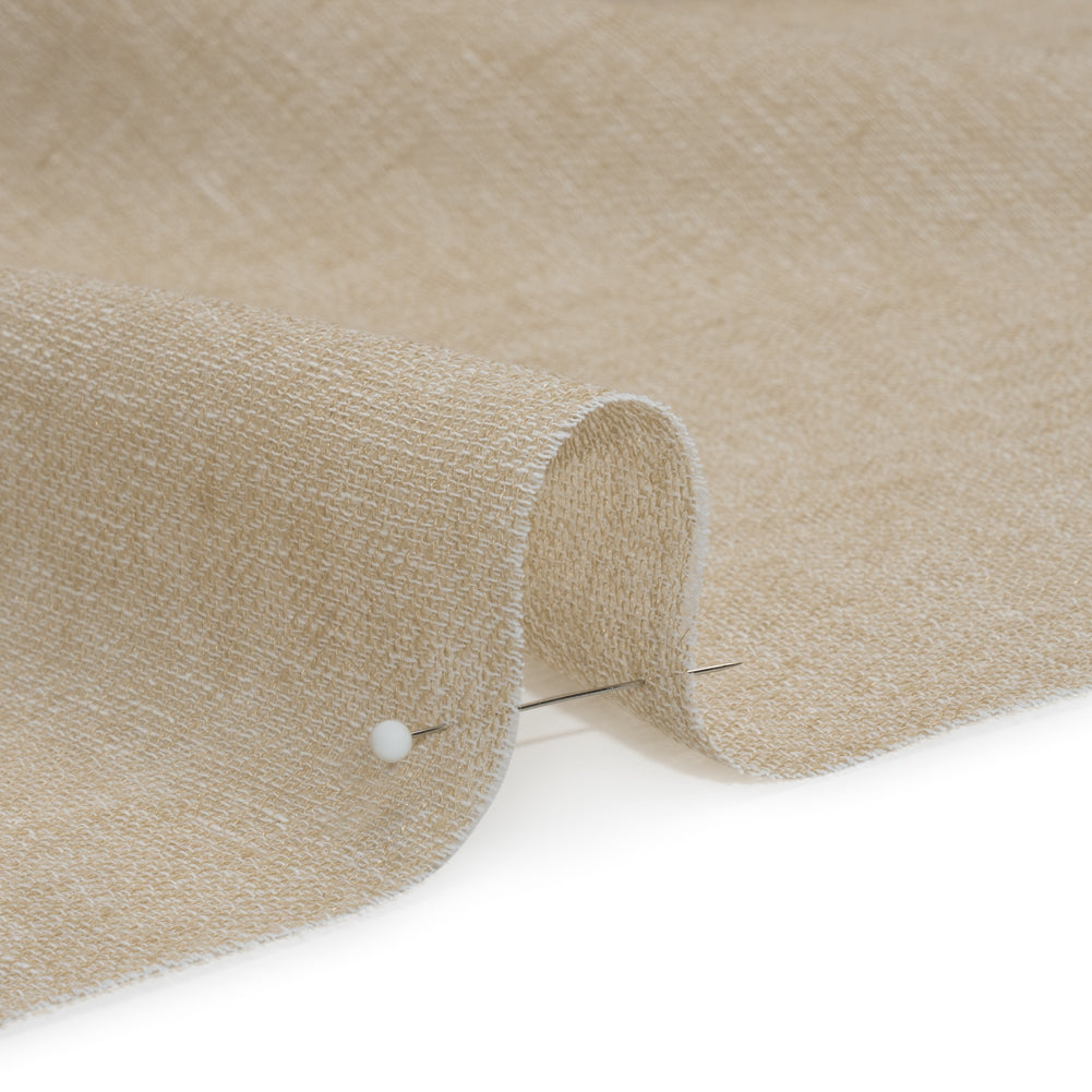 Slubbed Gauzy Drapery Sheer Fabric 118" - Sand - British Imported Detail