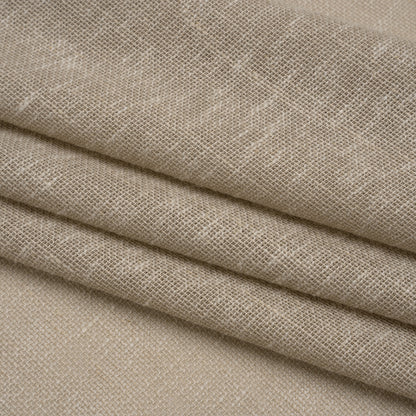 Slubbed Open Weave Drapery Sheer Fabric 118" - Driftwood - British Imported Folded