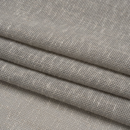 Slubbed Open Weave Drapery Sheer Fabric 118" - Pebble - British Imported Folded