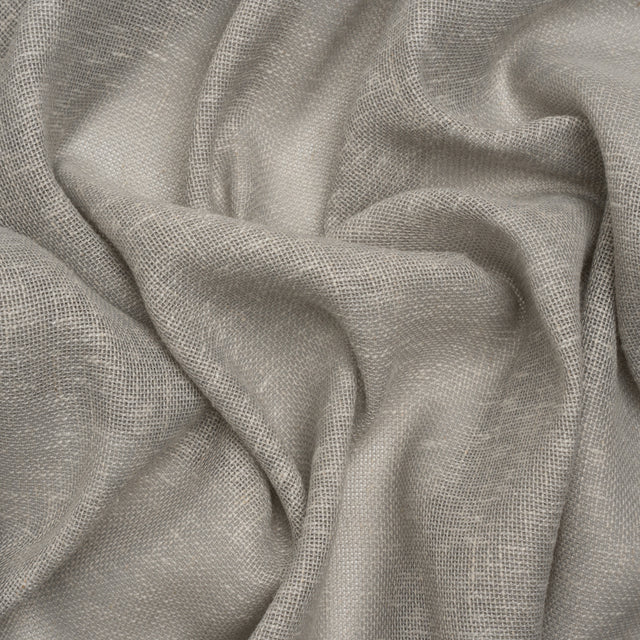 Slubbed Open Weave Drapery Sheer Fabric 118" - Pebble - British Imported