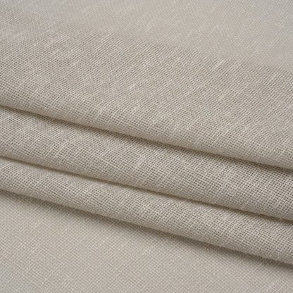 Slubbed Open Weave Drapery Sheer Fabric 118" - Putty - British Imported Folded