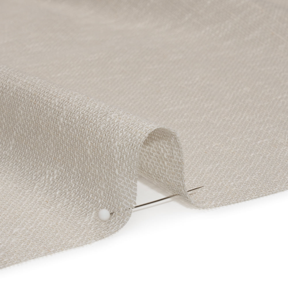 Slubbed Open Weave Drapery Sheer Fabric 118" - Putty - British Imported Detail