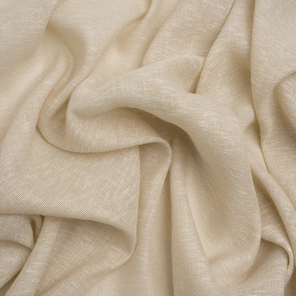 Slubbed Open Weave Drapery Sheer Fabric 118" - Sand - British Imported