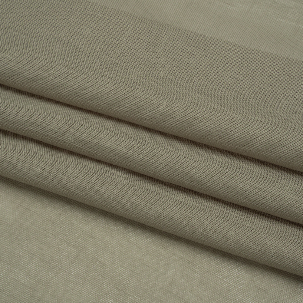 Recycled Polyester Soft Drapery Sheers Woven 118" - Olive - British Imported Folded