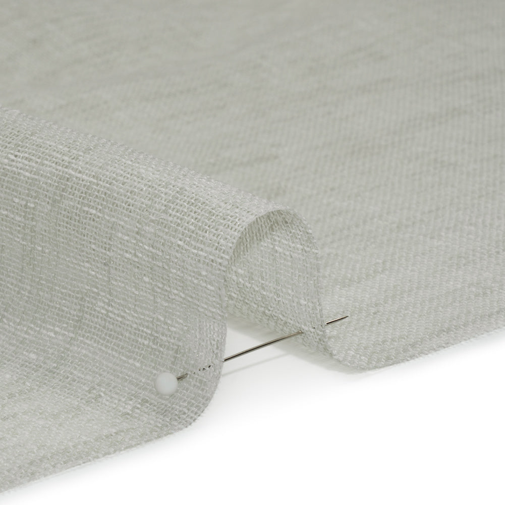 Linen Look Recycled Polyester Drapery Sheers Woven 118" - Aloe - British Imported Detail