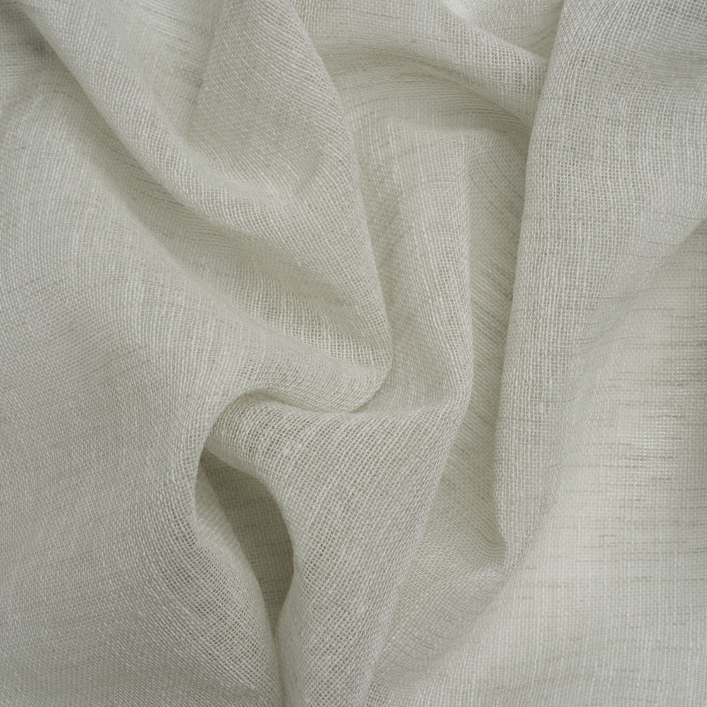 Linen Look Recycled Polyester Drapery Sheers Woven 118" - Aloe - British Imported