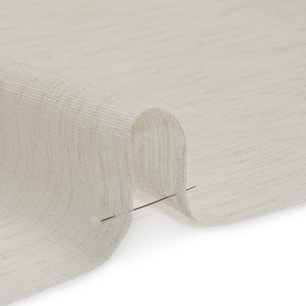 Linen Look Recycled Polyester Drapery Sheers Woven 118" - Ivory - British Imported Detail