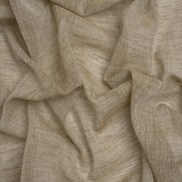 Linen Look Recycled Polyester Drapery Sheers Woven 118" - Olive - British Imported