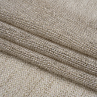 Linen Look Recycled Polyester Drapery Sheers Woven 118" - Putty - British Imported Folded