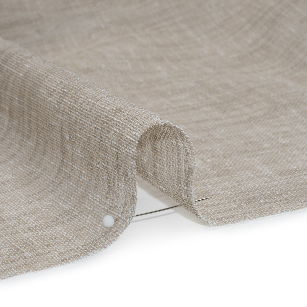 Linen Look Recycled Polyester Drapery Sheers Woven 118" - Putty - British Imported Detail