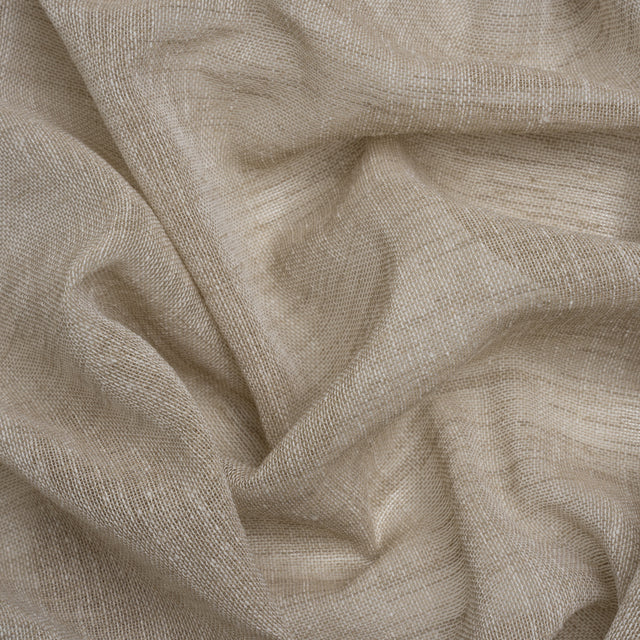 Linen Look Recycled Polyester Drapery Sheers Woven 118" - Putty - British Imported