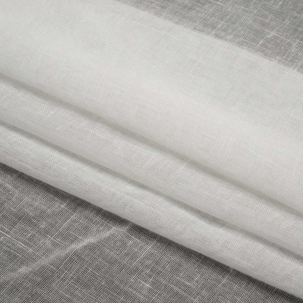 Gauzy Linen Blend Drapery Sheers Woven 118" - Chalk - British Imported Folded