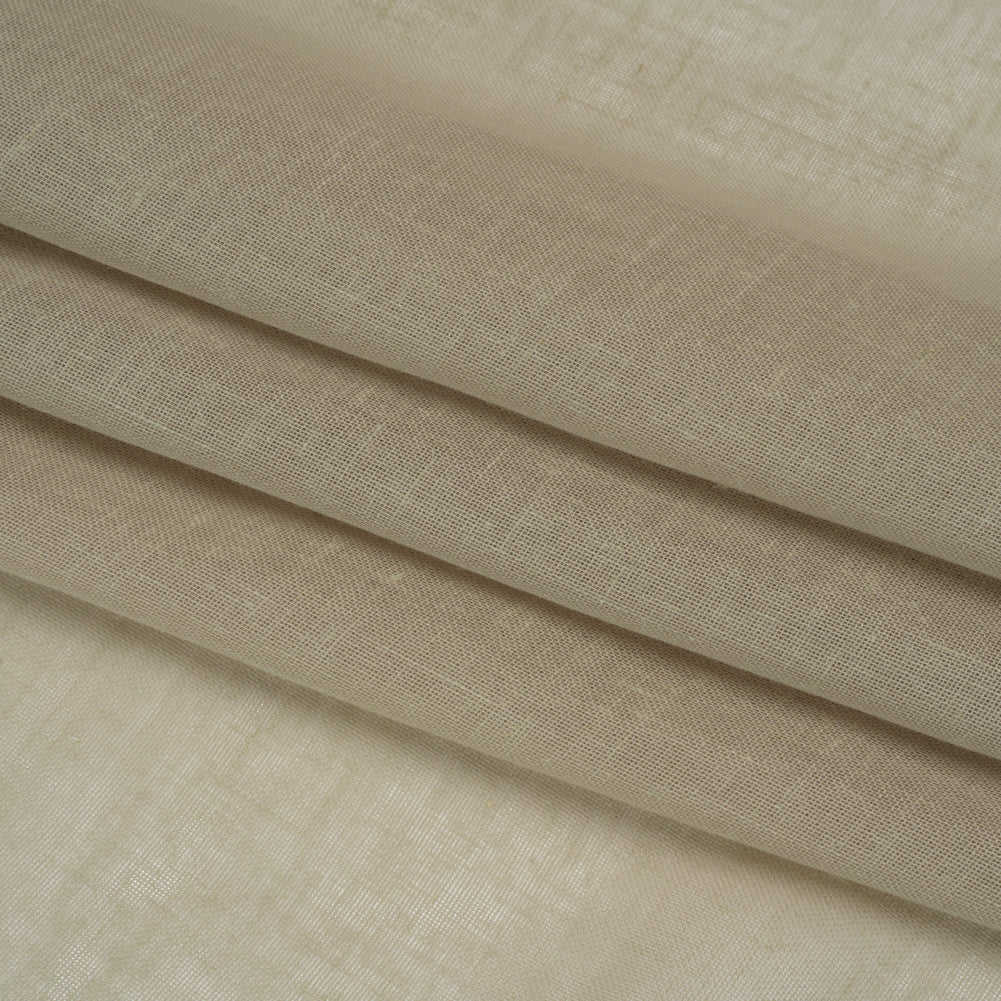 Gauzy Linen Blend Drapery Sheers Woven 118" - Driftwood - British Imported Folded