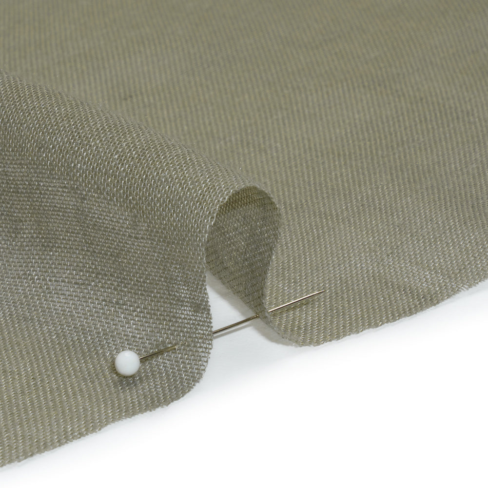 Gauzy Linen Blend Drapery Sheers Woven 118" - Olive - British Imported Detail