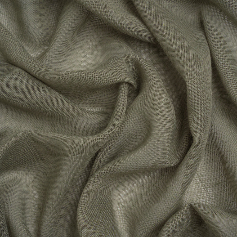 Gauzy Linen Blend Drapery Sheers Woven 118" - Olive - British Imported