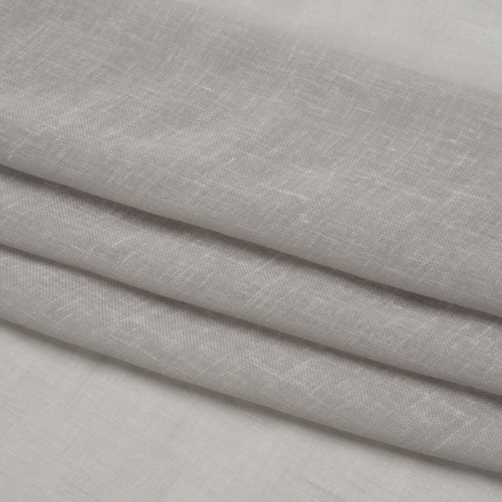 Gauzy Linen Blend Drapery Sheers Woven 118" - Pebble - British Imported Folded