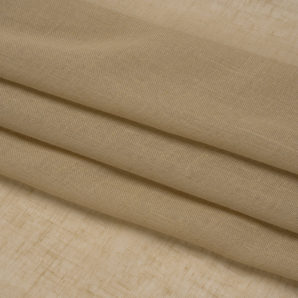 Gauzy Linen Blend Drapery Sheers Woven 118" - Sand - British Imported Folded