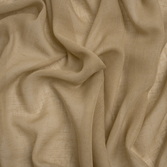 Gauzy Linen Blend Drapery Sheers Woven 118" - Sand - British Imported
