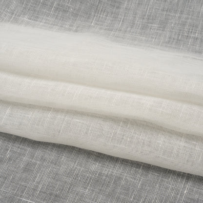 Crisp Linen Blend Drapery Sheers 122" - Ivory - British Imported Folded