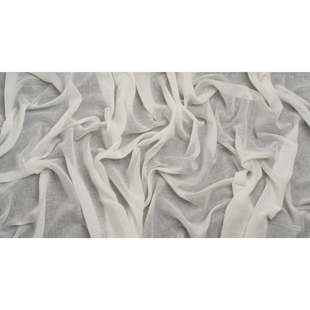 Crisp Linen Blend Drapery Sheers 122" - Ivory - British Imported Full