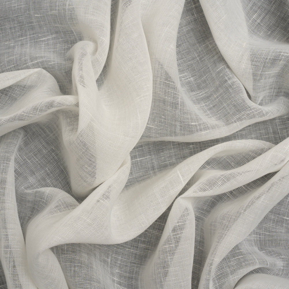 Crisp Linen Blend Drapery Sheers 122" - Ivory - British Imported
