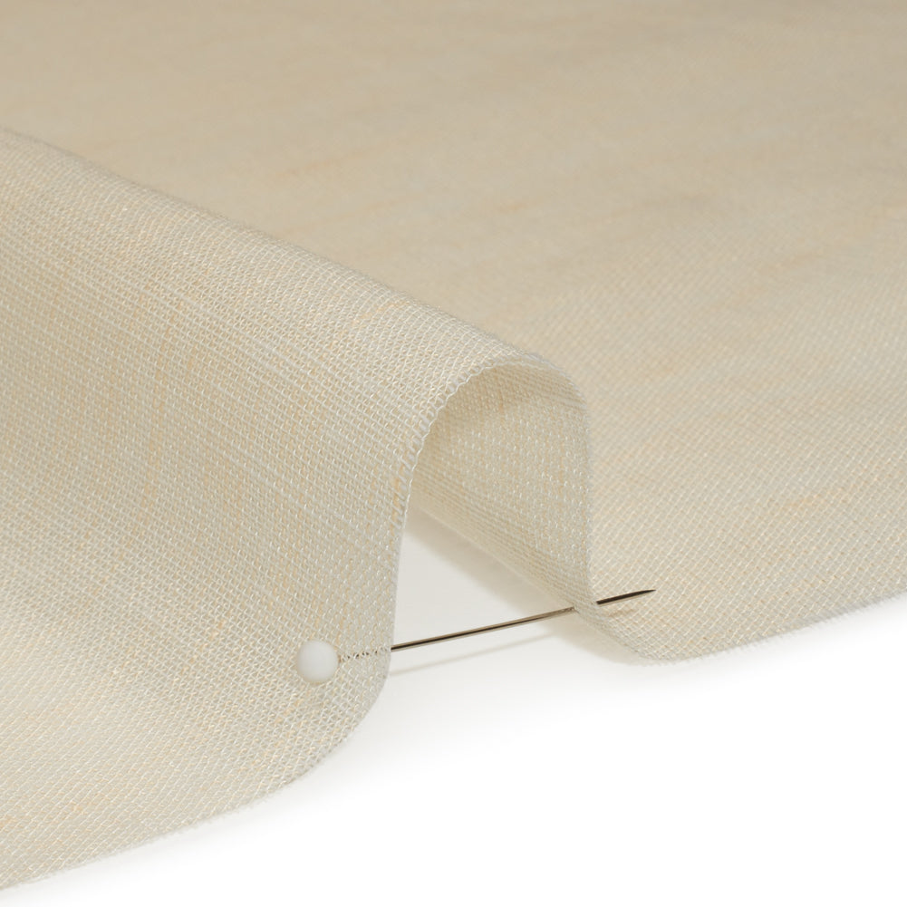 Crisp Linen Blend Drapery Sheers 122" - Linen - British Imported Detail