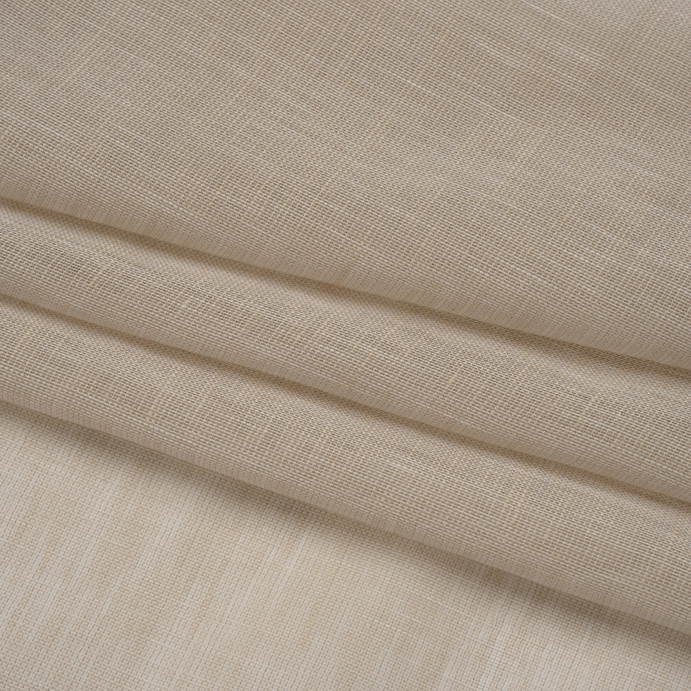 Crisp Linen Blend Drapery Sheers 122" - Putty - British Imported Folded