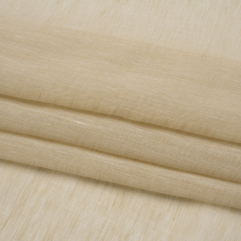 Crisp Linen Blend Drapery Sheers 122" - Sand - British Imported Folded