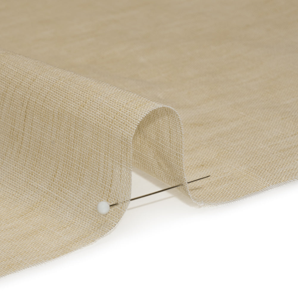 Crisp Linen Blend Drapery Sheers 122" - Sand - British Imported Detail